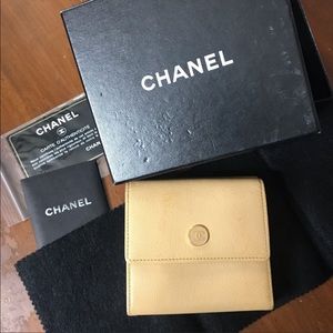 Chanel tri-fold Beige wallet